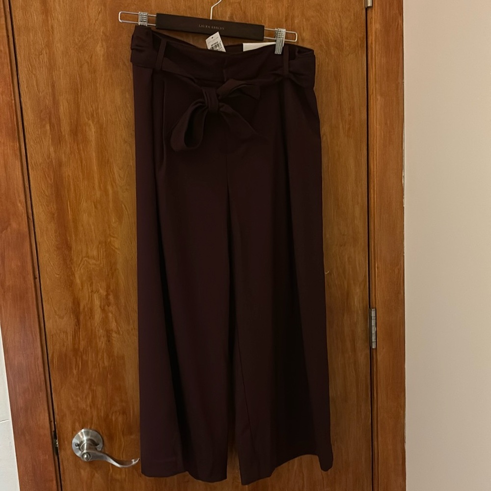 NWT Ann Taylor Tie Waist Wide Leg Pant Size 10